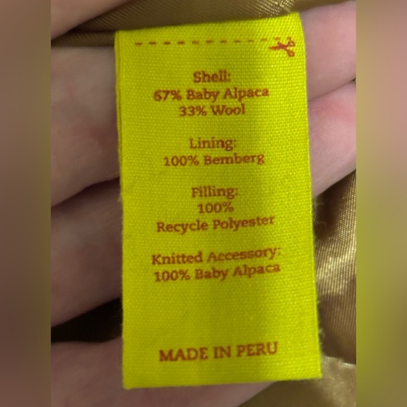 Kuna Baby Alpaca/Wool Vest, Camel Brown, XL, EUC - Picture 7 of 7